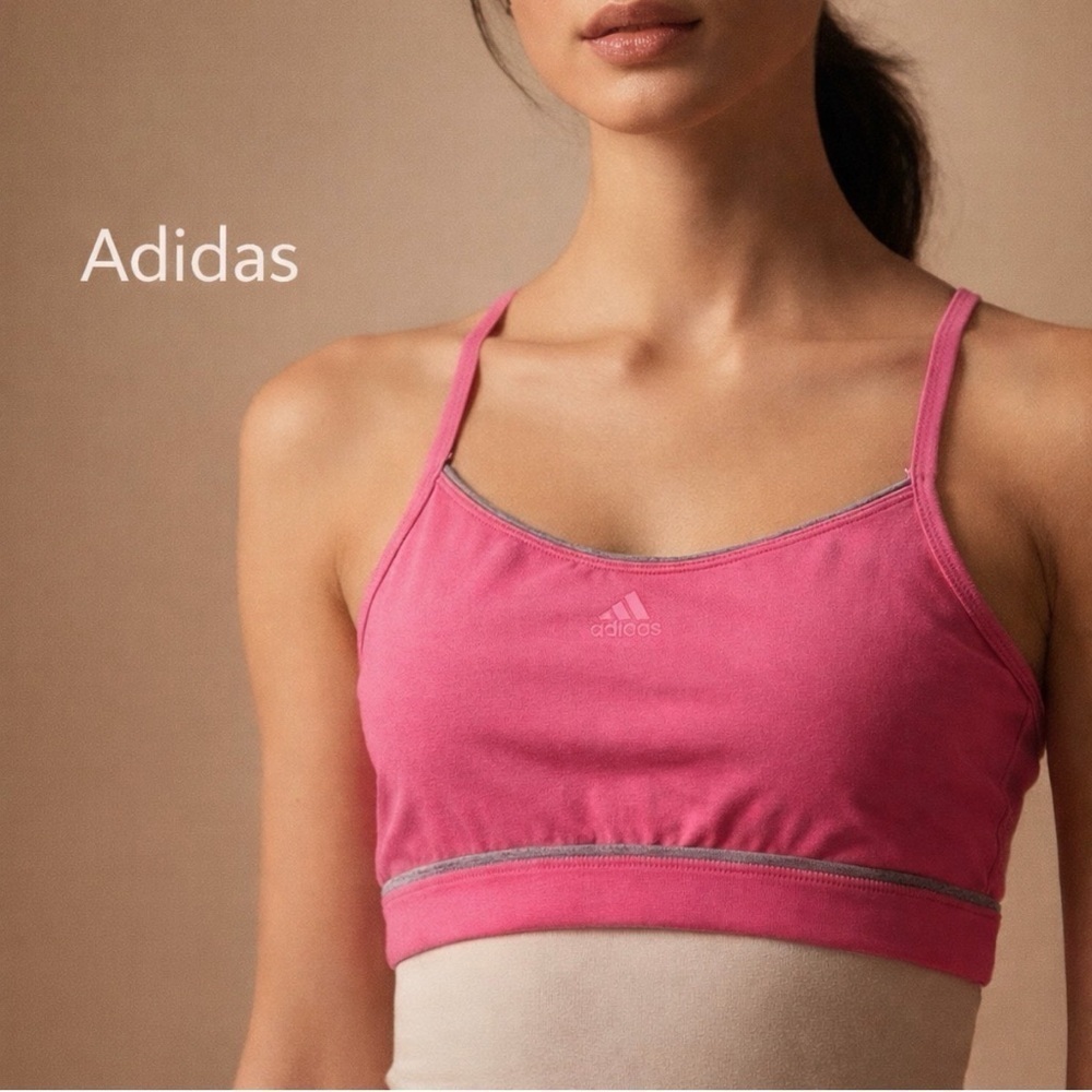 Adidas Yoga Vibrant Pink Sports Bra Size Medium
